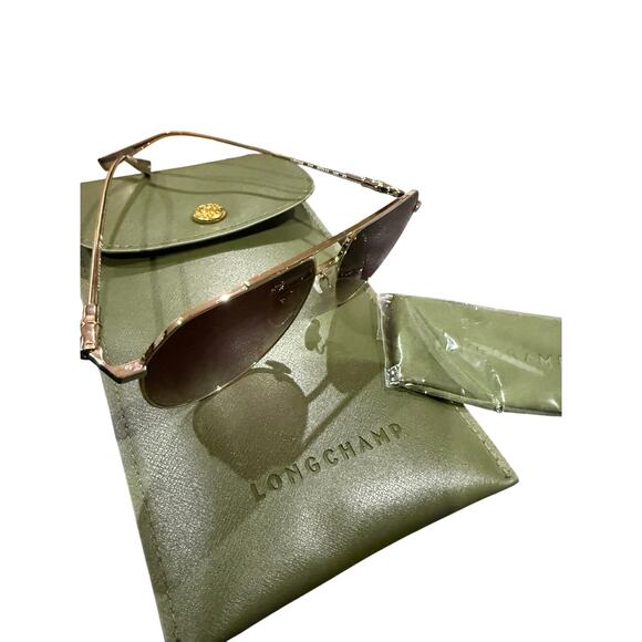 Longchamp™ LO174S 727 57 Aviator Sunglasses - Gold/Gradient Brown*NEW in Case - Picture 2 of 6
